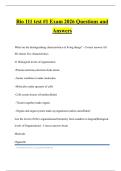 Bio 111 test &num;1 Exam 2026 Questions and Answers