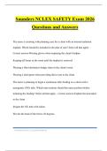 Saunders NCLEX SAFETY Exam 2026 Questions and Answers