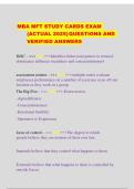 MBA MFT Study Cards &lpar;2025&rpar; &ndash; Exam Questions and Verified Correct Answers