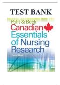 Test Bank - Polit and Beck Canadian Essentials of Nursing Research&comma; 4th Edition &lpar;Woo&comma; 2019&rpar;&comma; Chapter 1-18 &vert; All Chapters