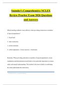 Saunder's Comprehensive NCLEX Review Practice Exam 2026 Questions and Answers