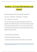 Saunders - GI Exam 2026 Questions and Answers