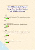 Class A&sol;B Operator for Underground Storage Tank &vert; Study Guide Questions with 100&percnt; Correct Answers&period;       