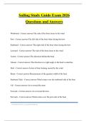 Sailing Study Guide Exam 2026 Questions and Answers