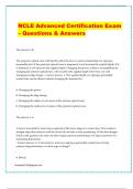 NCLE Advanced Certification Exam &ndash; Complete Questions and Correct Answers