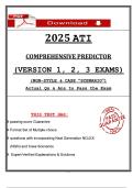 2025 ATI Comprehensive Predictor &lpar;Version 1&comma; 2&comma; 3 Exams&rpar; &ndash; Questions with Verified Answers &lpar;100&percnt; Pass Guarantee&rpar;