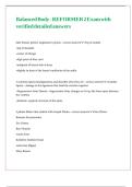 Balanced Body - REFORMER 2 Exam with verified detailed answers