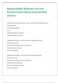 Balanced Body Reformer Test Out Practice Exam with accurate detailed answers 