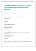 Reformer - Balanced Body Written Test Out questions with accurate detailed solutions 