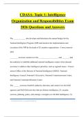 CDASA- Topic 1&colon; Intelligence Organization and Responsibilities Exam 2026 Questions and Answers