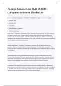 Funeral Service Law Quiz &num;6 With Complete Solutions Graded A&plus;