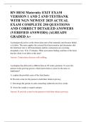 RN HESI Maternity Exit Exam Version 1 and 2 and Test Bank with Next Generation NCLEX &lpar;NGN&rpar; Questions and Correct Detailed Answers&comma; 2025 Edition&colon; Comprehensive 250-Question Review for Maternity and Newborn Nursing&comma; Graded A&plus;