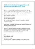 NUR 1211 Medical Surgical Exam 2- Questions and Answers 2025