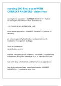nursing 590 final exam WITH CORRECT ANSWERS- objectives
