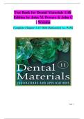 TEST BANK FOR Dental Materials&colon; Foundations and Applications 11th Edition by John M&period; Powers &comma; John C&period; Wataha ISBN&colon;978-0323316378 ALL CHAPTERS COVERED YOUR ULTIMATE GUIDE 100&percnt; VERIFIED A&plus; GRADE ASSURED&excl;&excl;&excl;&excl;&excl; NEW LATEST UPDATE&excl;&excl;&excl;&excl;&excl;&excl;