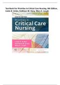 Test Bank for Priorities in Critical Care Nursing&comma; 8th Edition&comma; Linda D&period; Urden&comma; Kathleen M&period; Stacy&comma; Mary E&period; Lough&period;With latest Edition