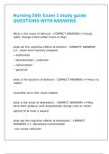 Nursing 590 Exam 1 study guide QUESTIONS WITH ANSWERS
