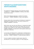 FNP590 Final EXAM QUESTIONS WOITH ANSWERS