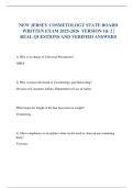NEW JERSEY COSMETOLOGY STATE BOARD WRITTEN EXAM 2025-2026  VERSION 1& 2 &vert; REAL QUESTIONS AND VERIFIED ANSWERS