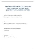 ILLINOIS COSMETOLOGY STATE BOARD PRACTICE EXAM 2025-2026 &vert; REAL QUESTIONS AND VERIFIED ANSWERS 