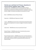 Florida Laws and Rules for PT Exam &sol; Questions & Correct Answer Updated&comma; 2025 &sol; 2026&period;