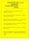 ENDEAVOR AIR AIRCRAFT FAMILIARIZATION EXAM QUESTIONS AND ANSWERS 2025