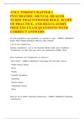ANCC PMHNP CHAPTER 2 PSYCHIATRIC-MENTAL HEALTH NURSE PRACTITIONER ROLE&comma; SCOPE OF PRACTICE&comma; AND REGULATORY PROCESS EXAM QUESTIONS WITH CORRECT ANSWERS 