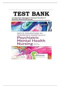 Test Bank For Davis Advantage for Townsend&rsquo;s Essentials of Psychiatric Mental Health Nursing 9th Edition by Karyn Morgan&comma; All Chapters 1 - 32&comma; Verified Newest Version