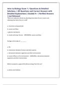 Intro to Biology Exam 1 &sol; Questions & Detailed Solutions&period; &vert; All Questions and Correct Answers with Detailed Explanations &vert; Graded A&plus; &vert; Verified Answers &vert; Just Released