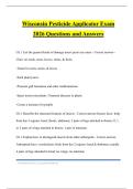 Wisconsin Pesticide Applicator Exam 2026 Questions and Answers