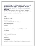 General Biology - Final Exam Study Guide Answers &vert; All Questions and Correct Answers with Detailed Explanations &vert; Graded A&plus; &vert; Verified Answers &vert; Just Released