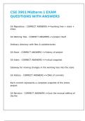CSE 3901 Midterm 1 EXAM QUEDTIONS WITH ANSWERS