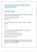 SE 3901 Midterm 2 QUESTIONS WITH ANSWERS