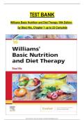 TEST BANK for Williams Basic Nutrition & Diet Therapy 16th Ed&period; - All Chapters