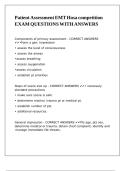 Patient Assessment EMT Hosa competition EXAM QUESTIONS WITH ANSWERS