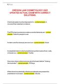 OREGON LAW COSMETOLOGY 2025 UPDATED ACTUAL EXAM WITH CORRECT SOLUTIONS