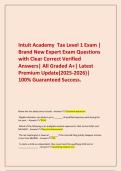          Intuit Academy  Tax Level 1 Exam &vert; Brand New Expert Exam Questions with Clear Correct Verified Answers&vert; All Graded A&plus;&vert; Latest Premium Update&lpar;2025-2026&rpar;&vert; 100&percnt; Guaranteed Success&period;