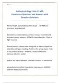 Pathophysiology FINAL EXAM- Rasmussen Questions and Answers with Complete Solutions