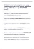 BUAD 332  Exam Bundle&comma; business logistics exam&comma; supply chain management&comma; BUAD test questions&comma; operational strategy&comma; BUAD 332 answers&vert;&vert; LATEST UPDATE 2025&sol;26
