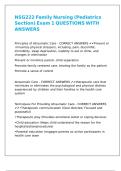 NSG222 Family Nursing &lpar;Pediatrics Section&rpar; Exam 1 QUESTIONS WITH ANSWERS