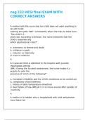 nsg 222 HESI final EXAM WITH CORRECT ANSWERS
