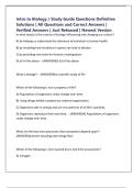 Intro to Biology &sol; Study Guide Questions Definitive Solutions &vert; All Questions and Correct Answers &vert; Verified Answers &vert; Just Released &vert; Newest Version