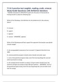 T E A S practice test &lpar;english&comma; reading&comma; math&comma; science&rpar; Study Guide Questions with Definitive Solutions