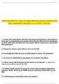 HESI RN MENTAL HEALTH HESI REVIEW EXAM QUESTIONS AND ANSWERS GRADED A&plus; LATEST UPDATE&period;