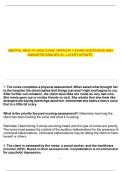 MENTAL HEALTH HESI EXAM VERSION 4 EXAM QUESTIONS AND ANSWERS GRADED A&plus; LATEST UPDATE&period;