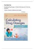 Test Bank For Calculating Drug Dosages&colon; A Patient-Safe Approach to Nursing and Math 3rd Edition by Castillo &period;All Chapters 1-22&vert; Latest 2025