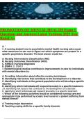 PROMOTION OF MENTAL HEALTH Exam 1 Questions and Answers Latest Versions 2025 Top Rated A&plus;