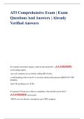 ATI Comprehensive Exam &vert; Exam Questions And Answers &vert; Already Verified Answers