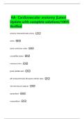 AA- Cardiovascular anatomy &vert;Latest Update with complete solutions&sol;100&percnt; Verified anterior interventricular artery - aorta - aortic semilunar valve - circumflex artery -