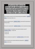 ADVANCED MED-SURG  PRINCIPLES JERSEY COLLEGE  EXAM 1EXAM QUESTIONS AND  ANSWERS WITH COMPLETE  SOLUTIONS 100&percnt; UPDATED  